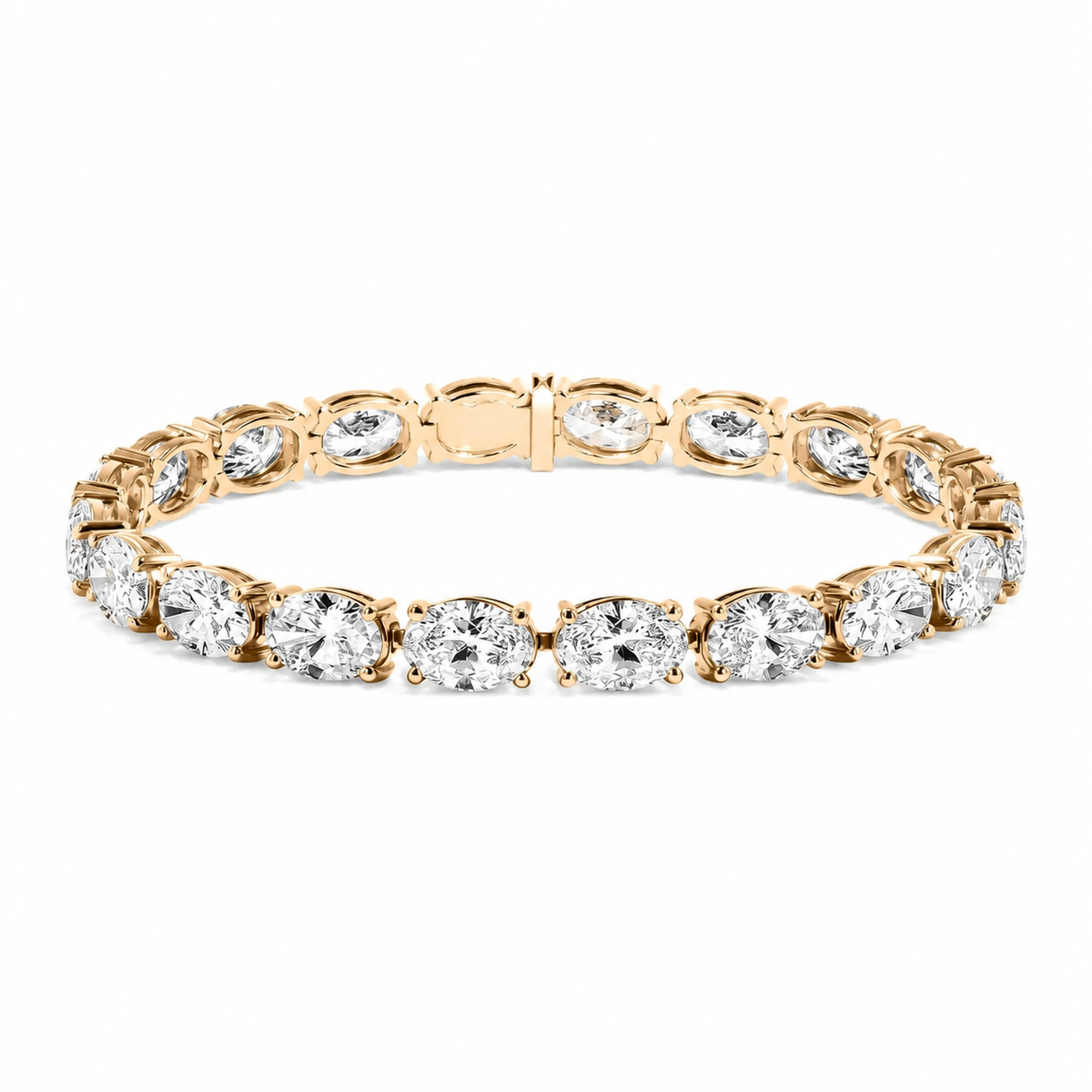 East West Oval Diamond Tennis Bracelet