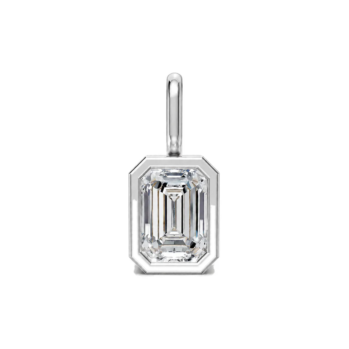 Emerald Diamond Bezel Pendant