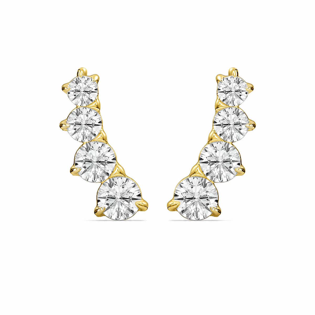 Graduated Round Climber Earrings