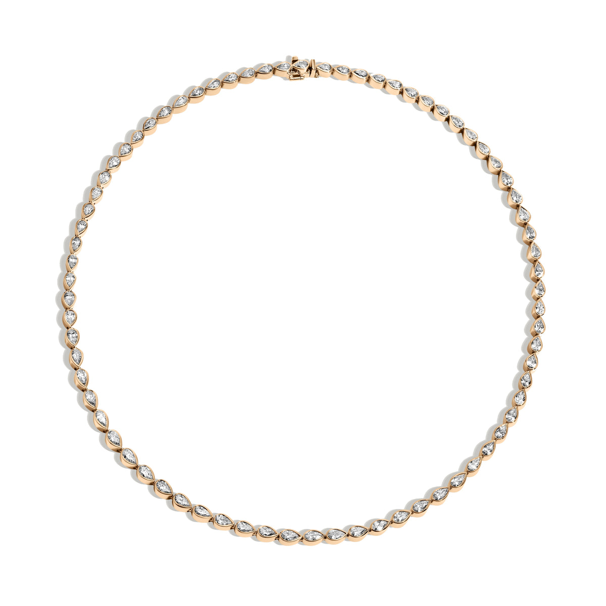 Pear Diamond Bezel Tennis Necklace