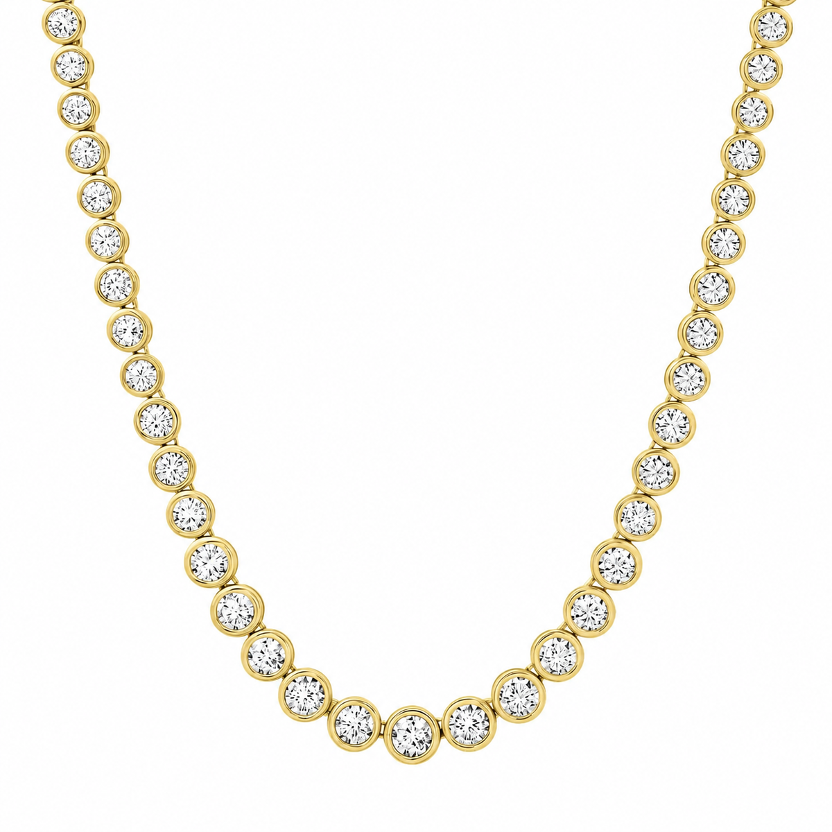 Round Bezel Graduated Necklace
