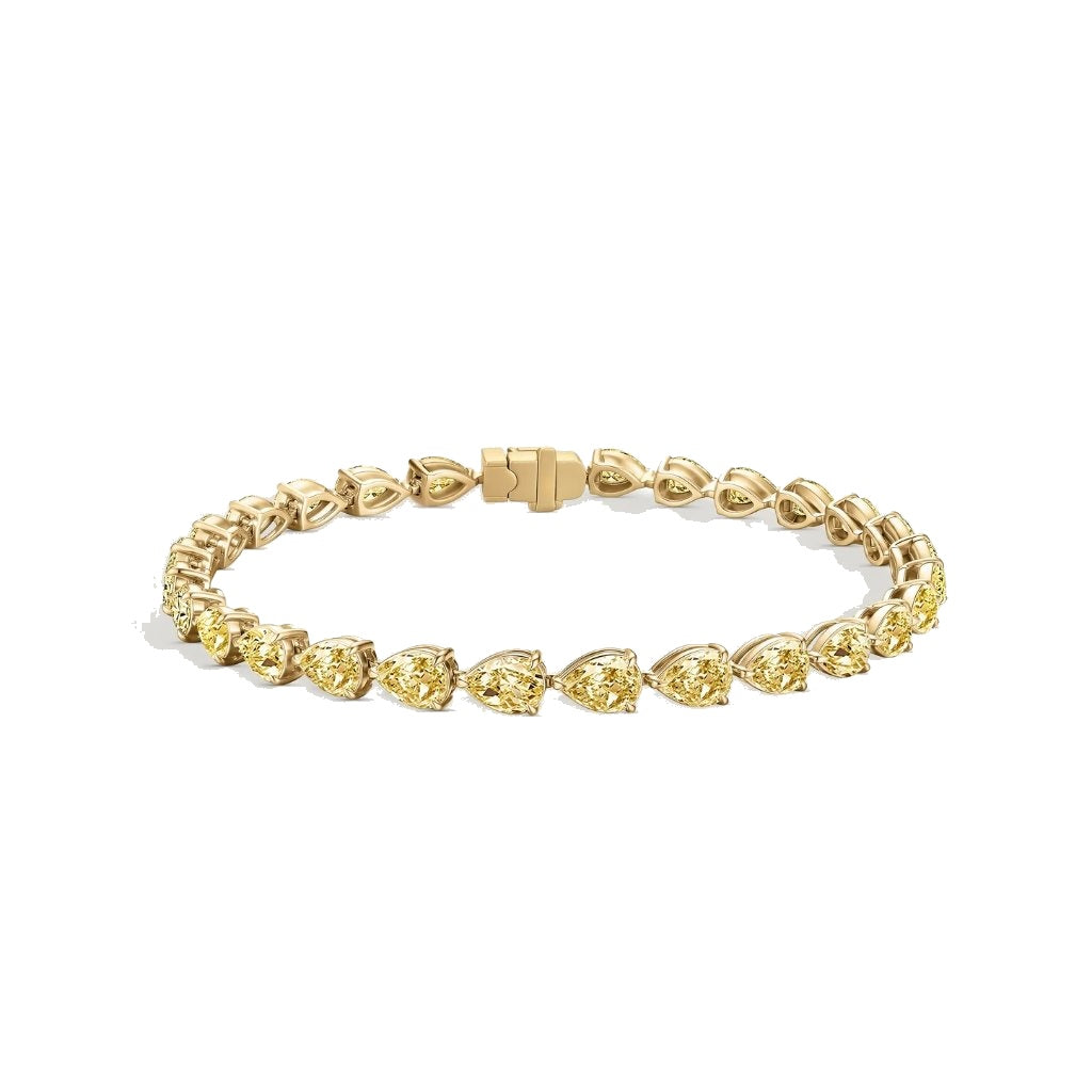 Yellow Pear Diamond Tennis Bracelet