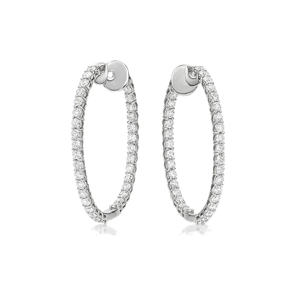 23.5mm Round Brilliant Diamond Hoop Earrings