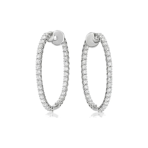 23.5mm Round Brilliant Diamond Hoop Earrings