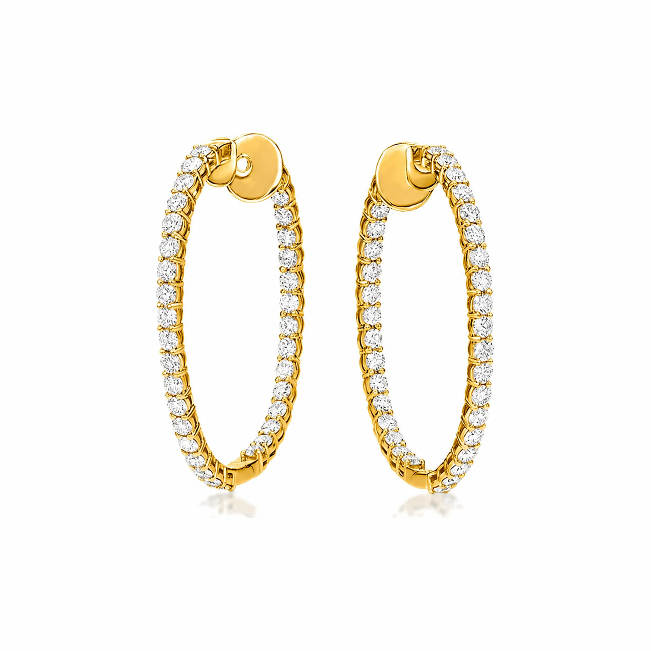 23.5mm Round Brilliant Diamond Hoop Earrings