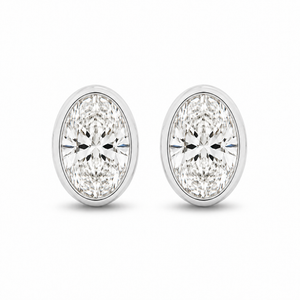 Oval Bezel Diamond Studs