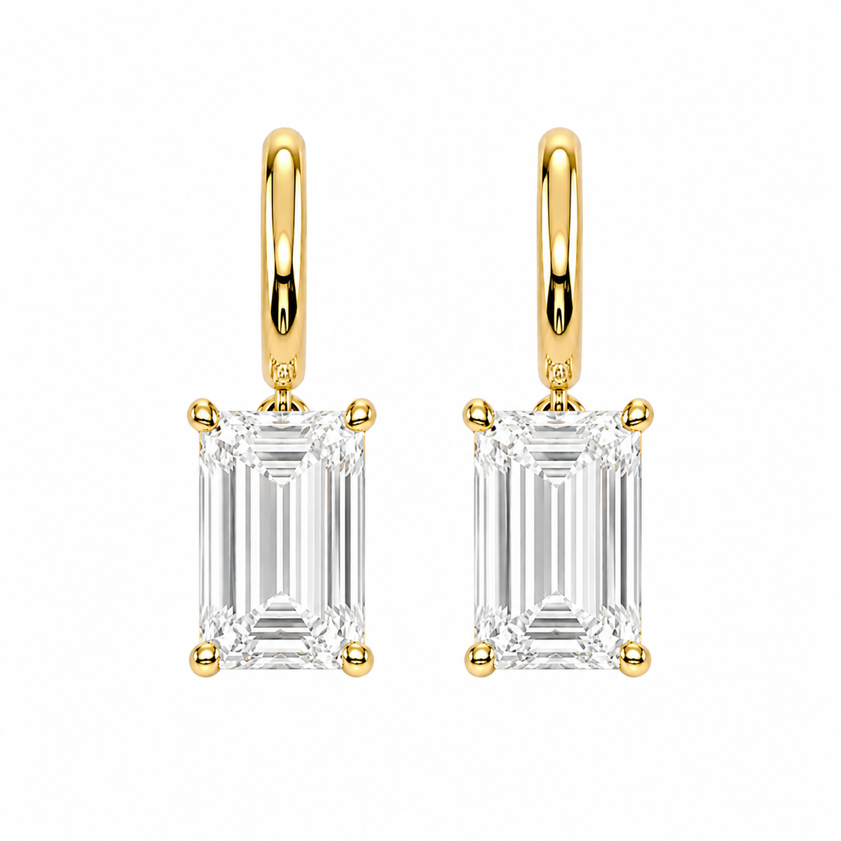 Emerald Diamond Drop Earrings