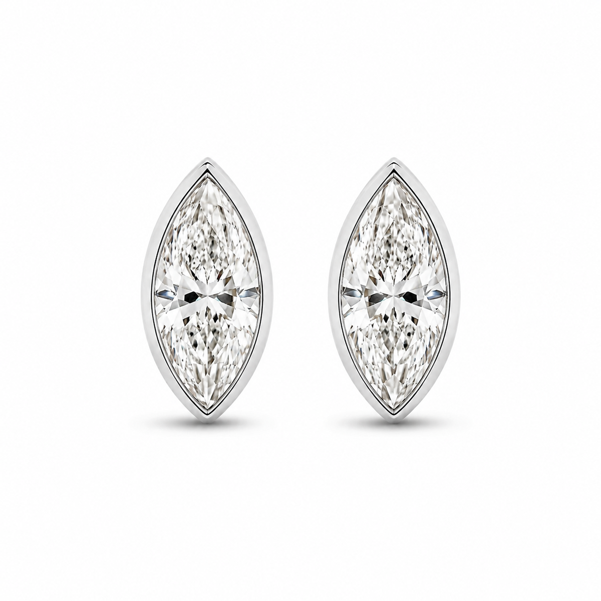 Marquise Bezel Diamond Studs