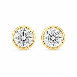 Round Bezel Diamond Studs