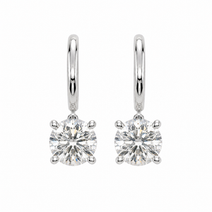 Round Diamond Drop Earrings
