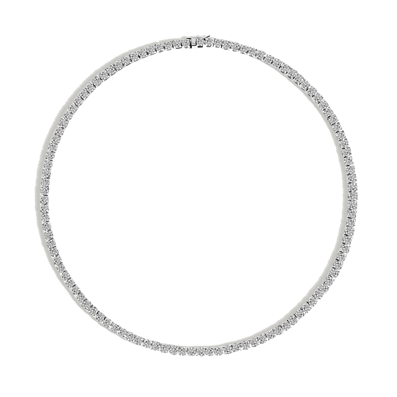 Classic Round Diamond Tennis Necklace