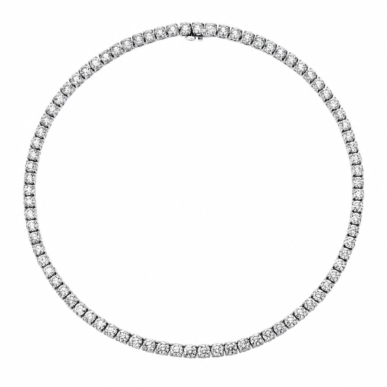 Classic Round Diamond Tennis Necklace
