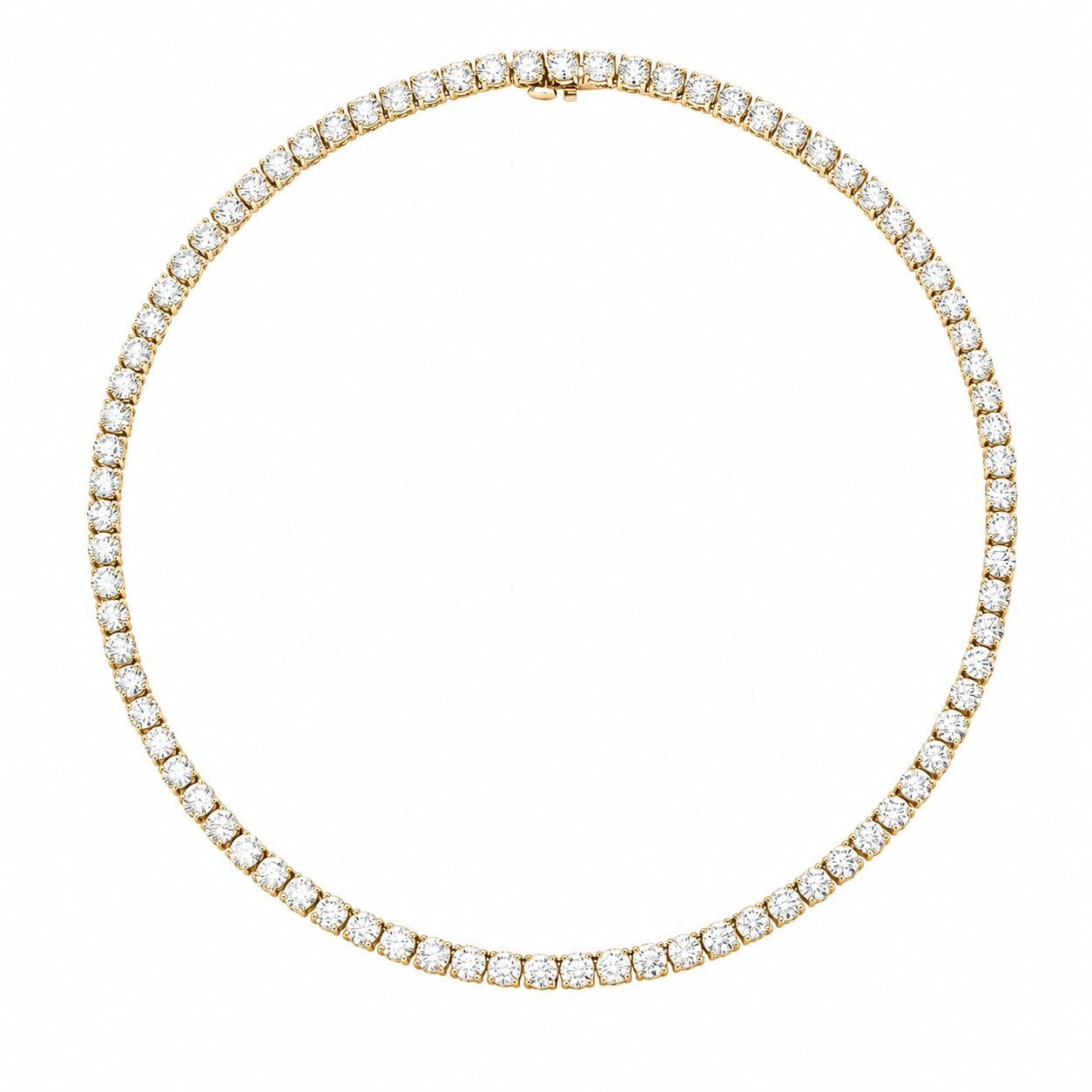 Classic Round Diamond Tennis Necklace