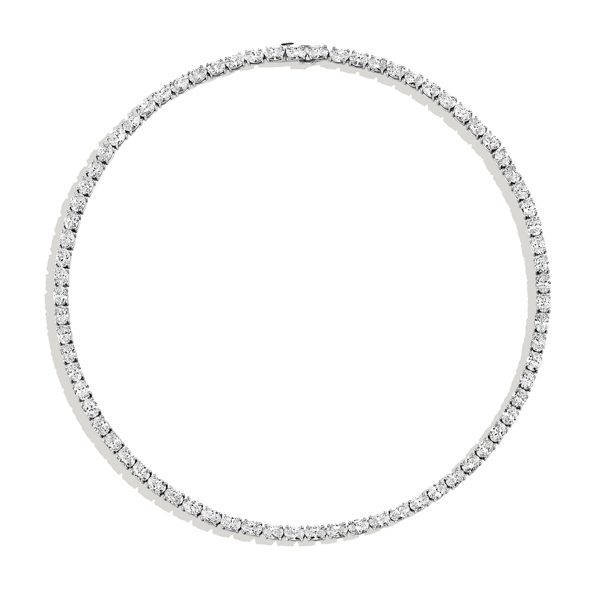 East West Oval Diamond Tennis Necklace