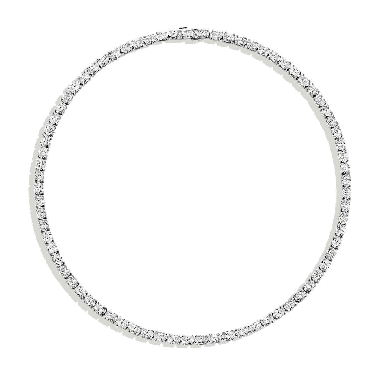 East West Oval Diamond Tennis Necklace