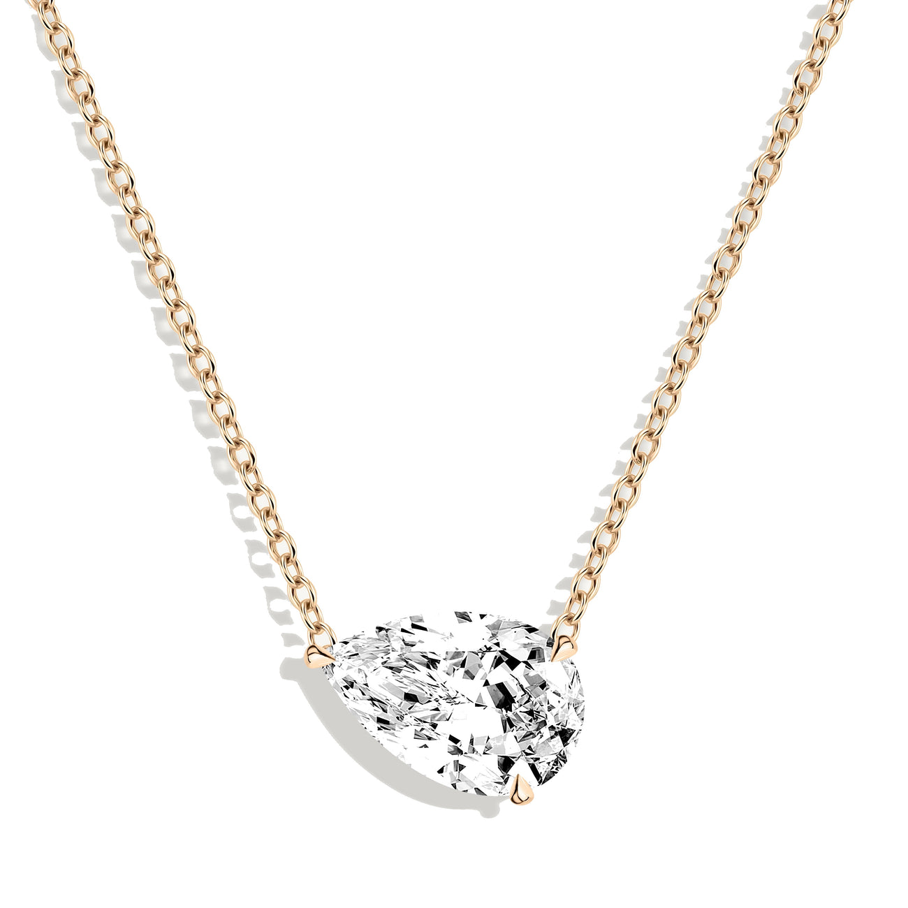 East West Pear Diamond Pendant