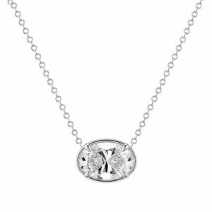 East West Oval Diamond Lunar Pendant