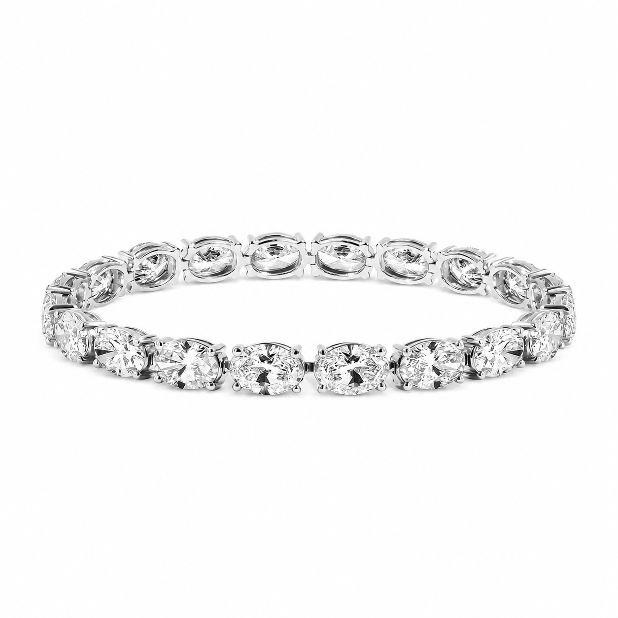 East West Oval Diamond Tennis Bracelet