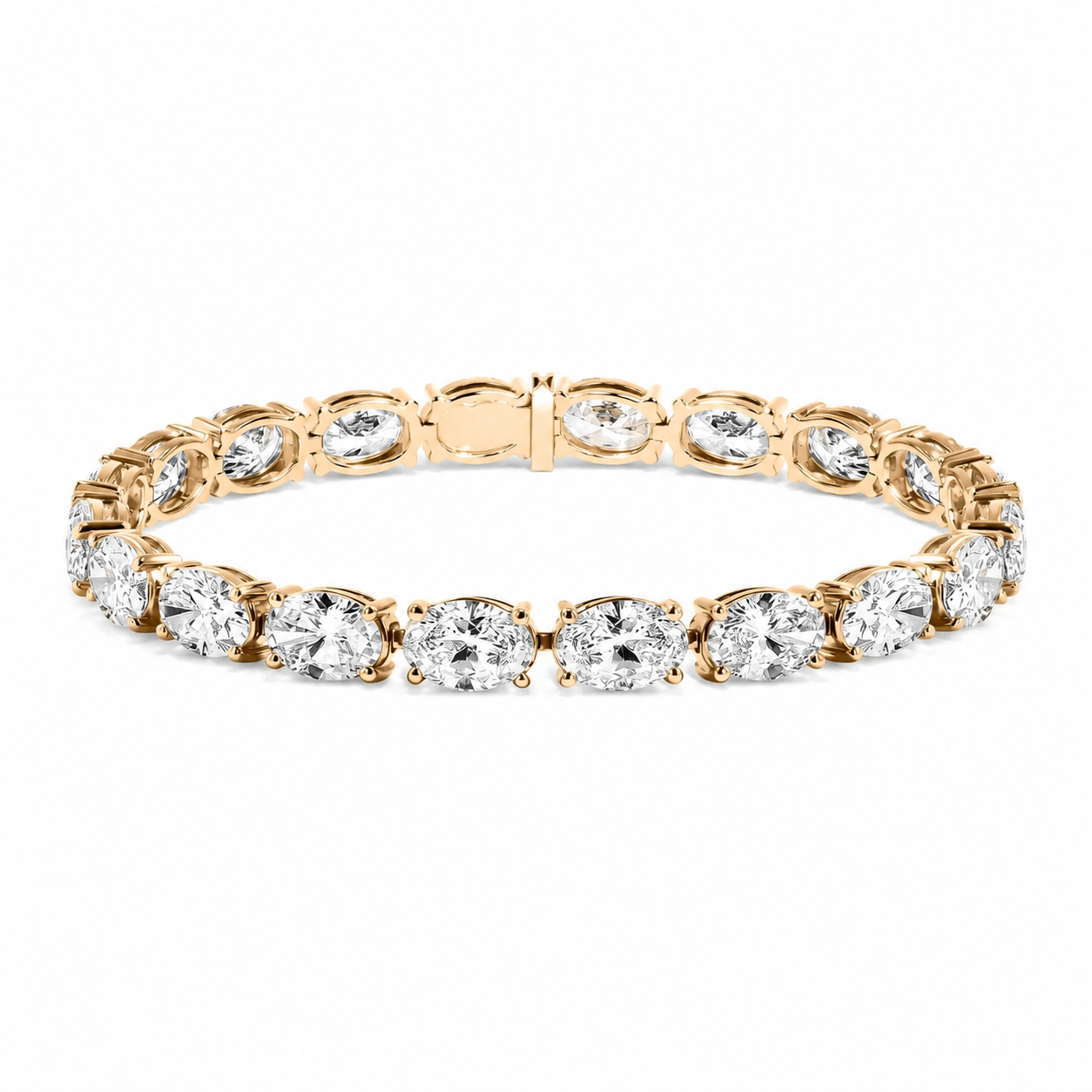 East West Oval Diamond Tennis Bracelet