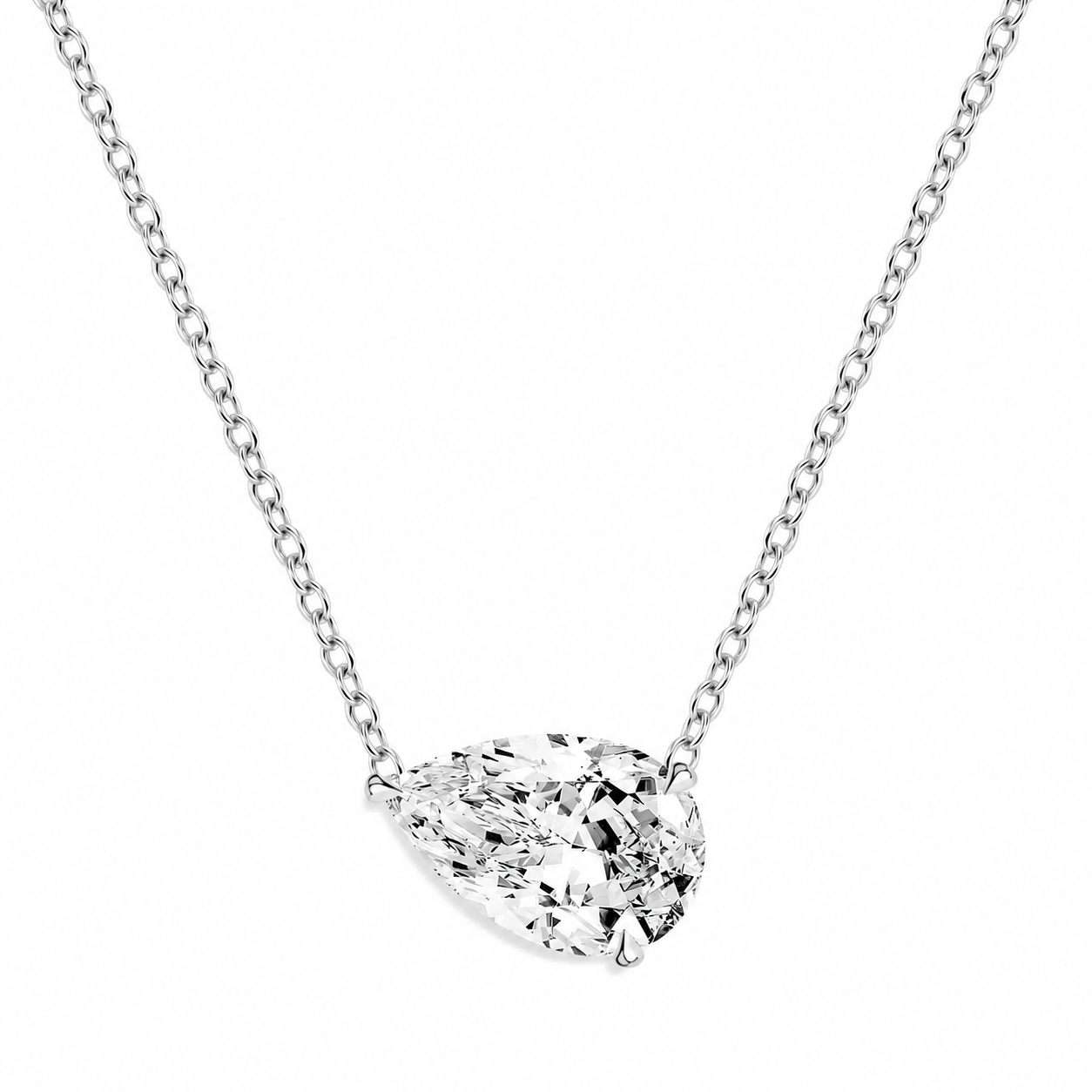 East West Pear Diamond Pendant