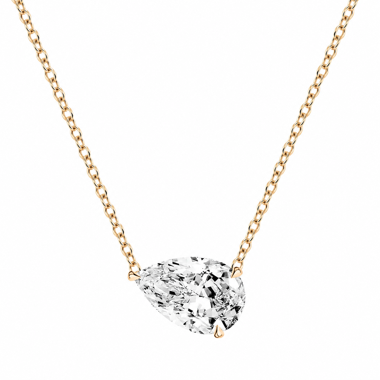 East West Pear Diamond Pendant