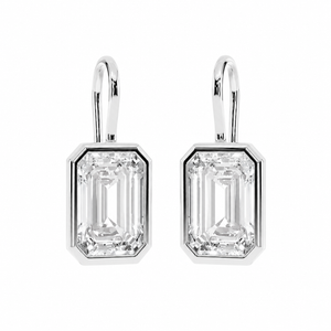 Emerald Bezel Drop Earrings