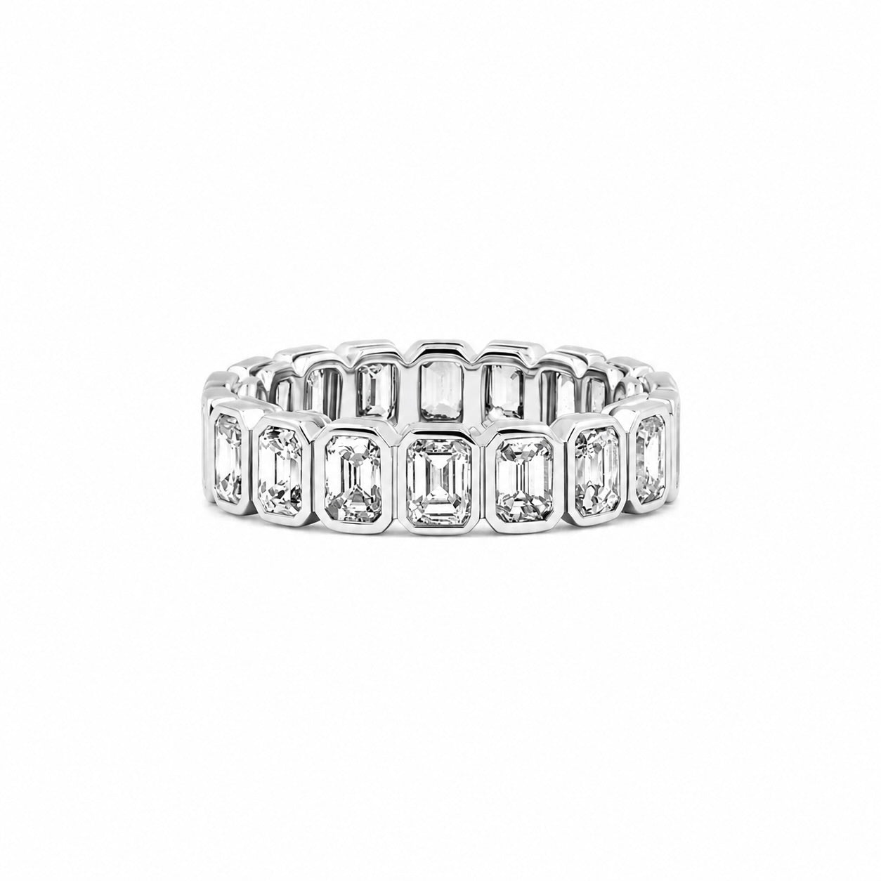 Emerald Bezel Eternity Band