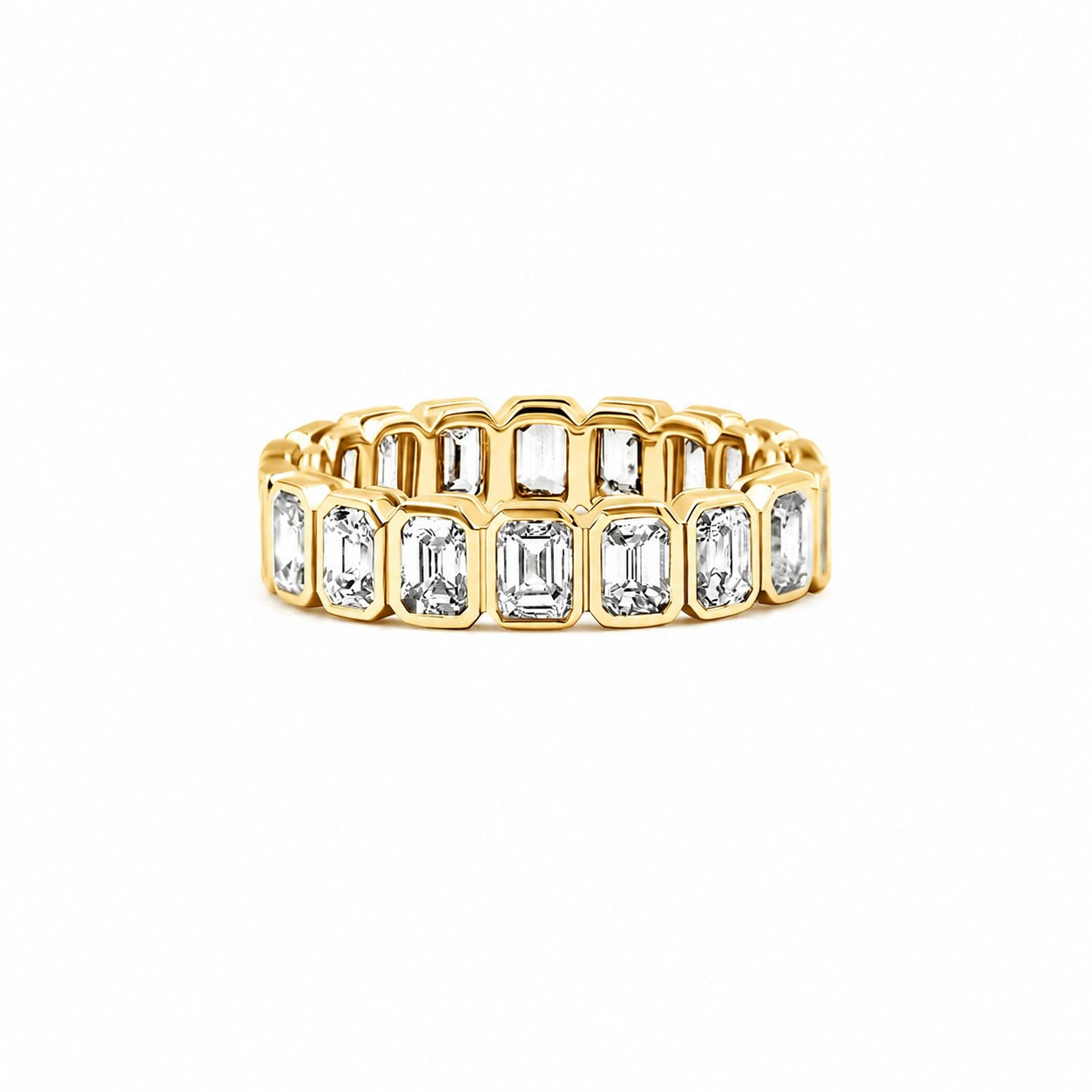 Emerald Bezel Eternity Band