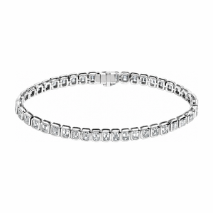 Emerald Bezel Tennis Bracelet