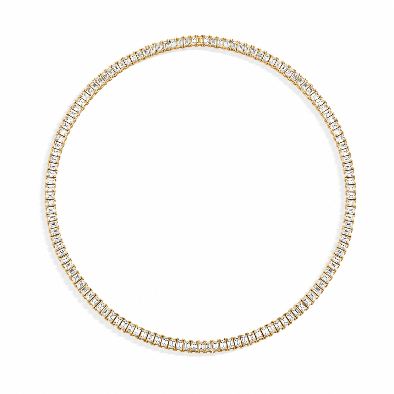 Emerald Diamond Tennis Necklace
