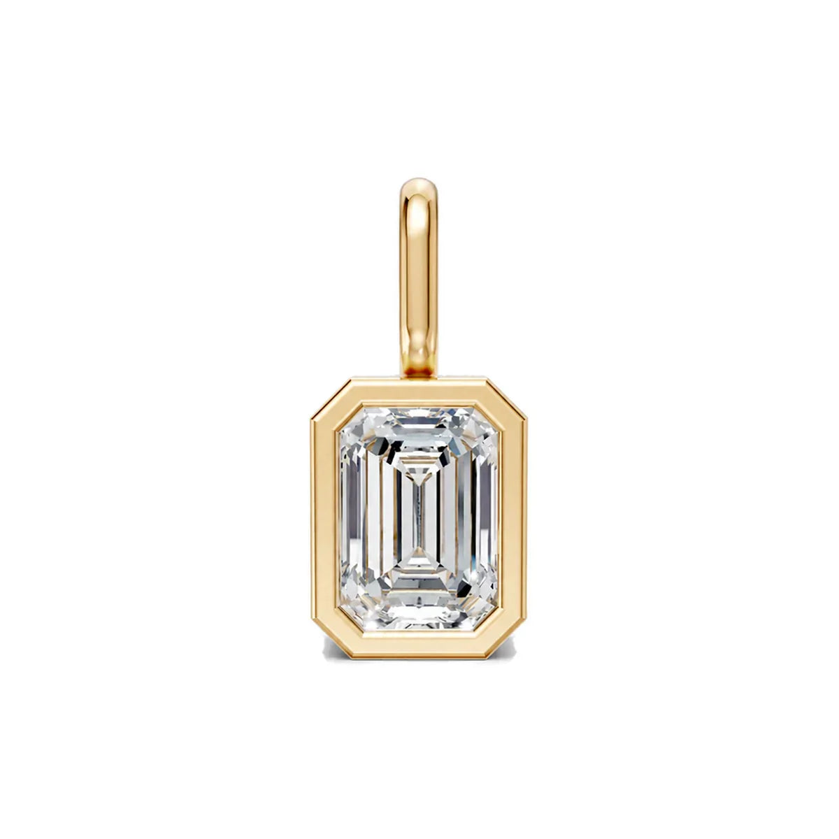 Emerald Diamond Bezel Pendant