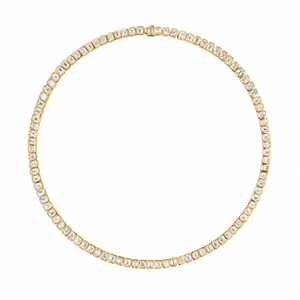 Emerald Diamond Bezel Tennis Necklace