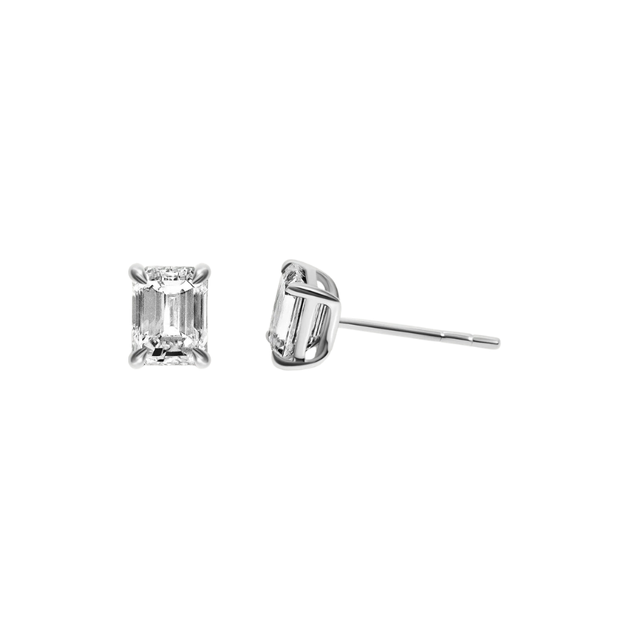 Emerald Diamond Studs