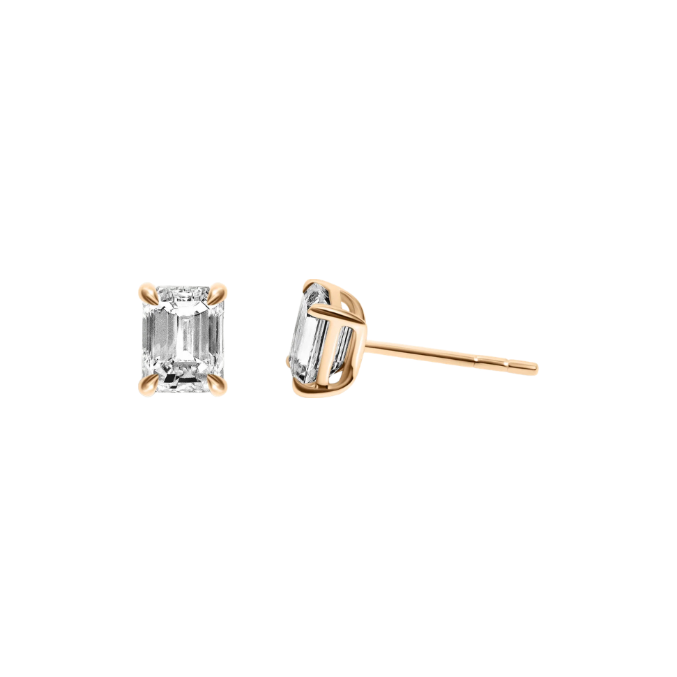 Emerald Diamond Studs