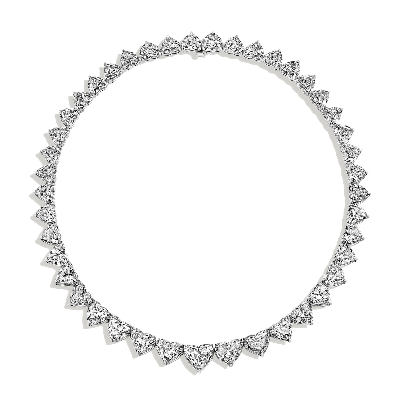Graduating Heart Diamond Tennis Necklace