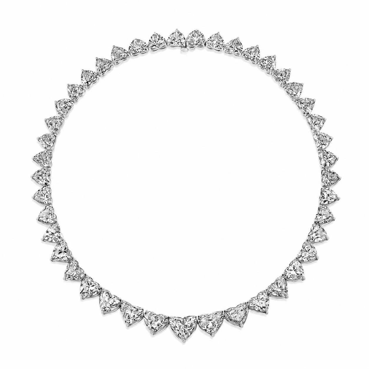 Graduating Heart Diamond Tennis Necklace