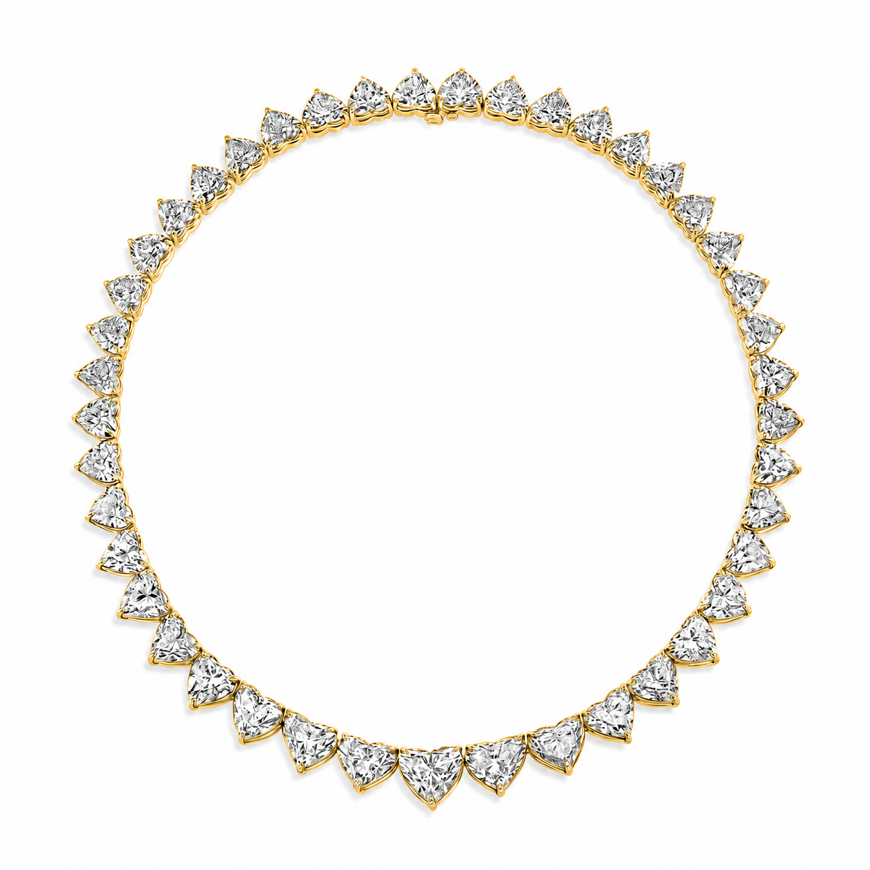 Graduating Heart Diamond Tennis Necklace