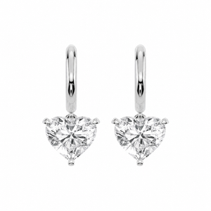 Heart-Cut Diamond Drop Earrings