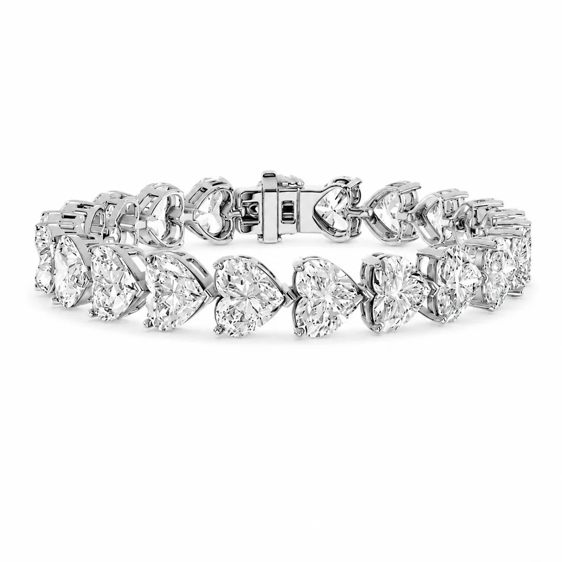 Heart-Cut Diamond Tennis Bracelet