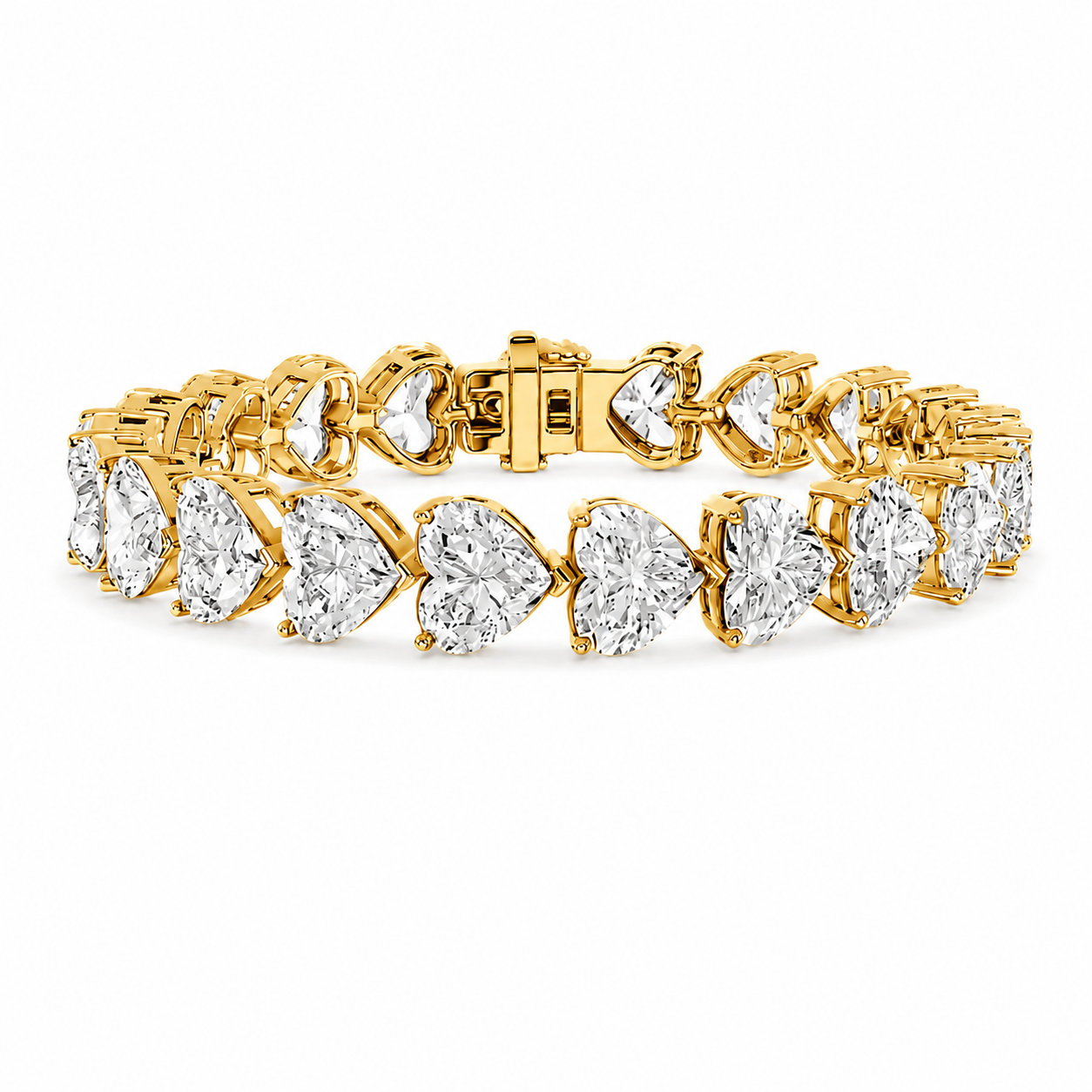 Heart-Cut Diamond Tennis Bracelet