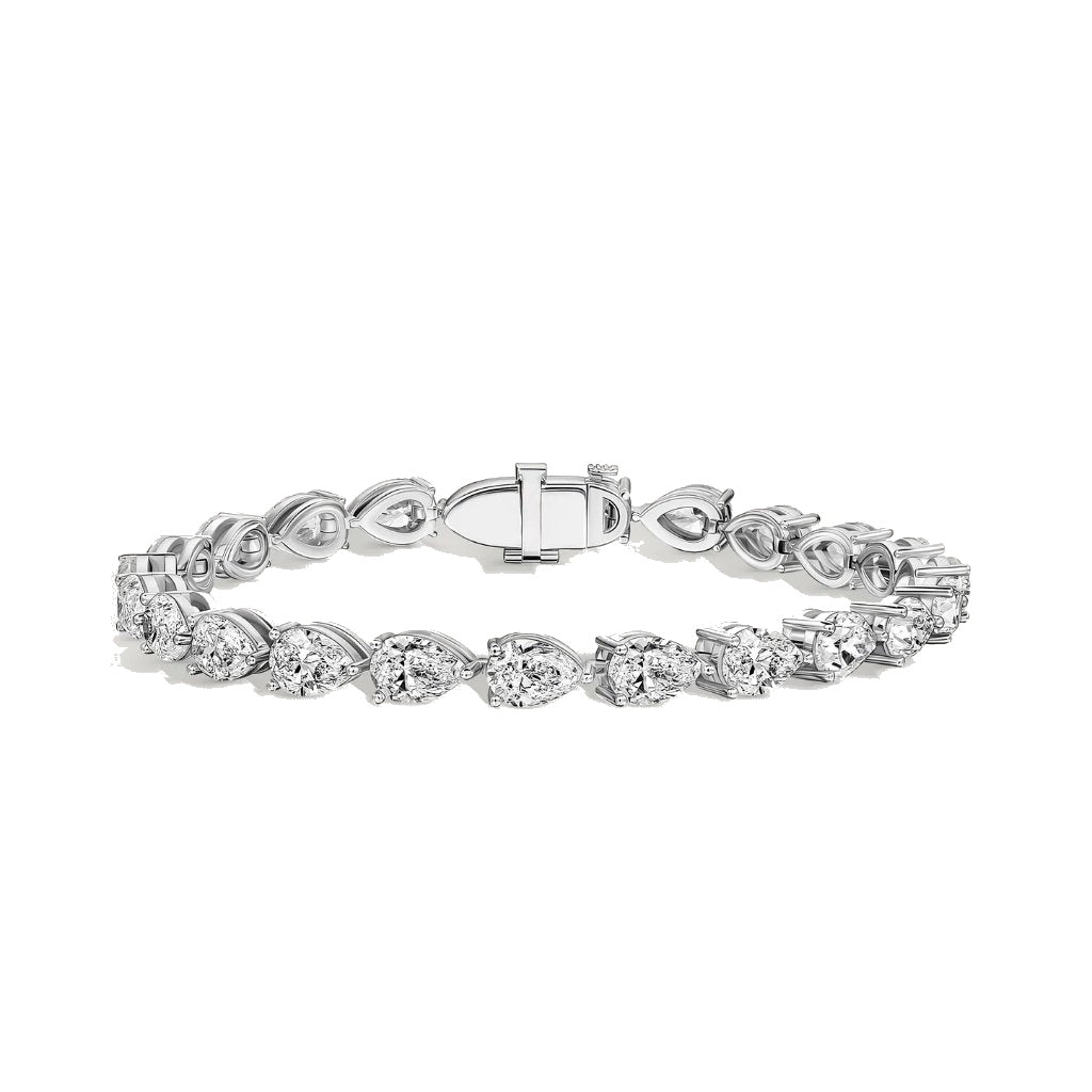 Horizontal Pear Diamond Tennis Bracelet