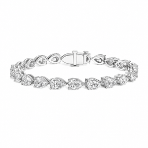 Horizontal Pear Diamond Tennis Bracelet