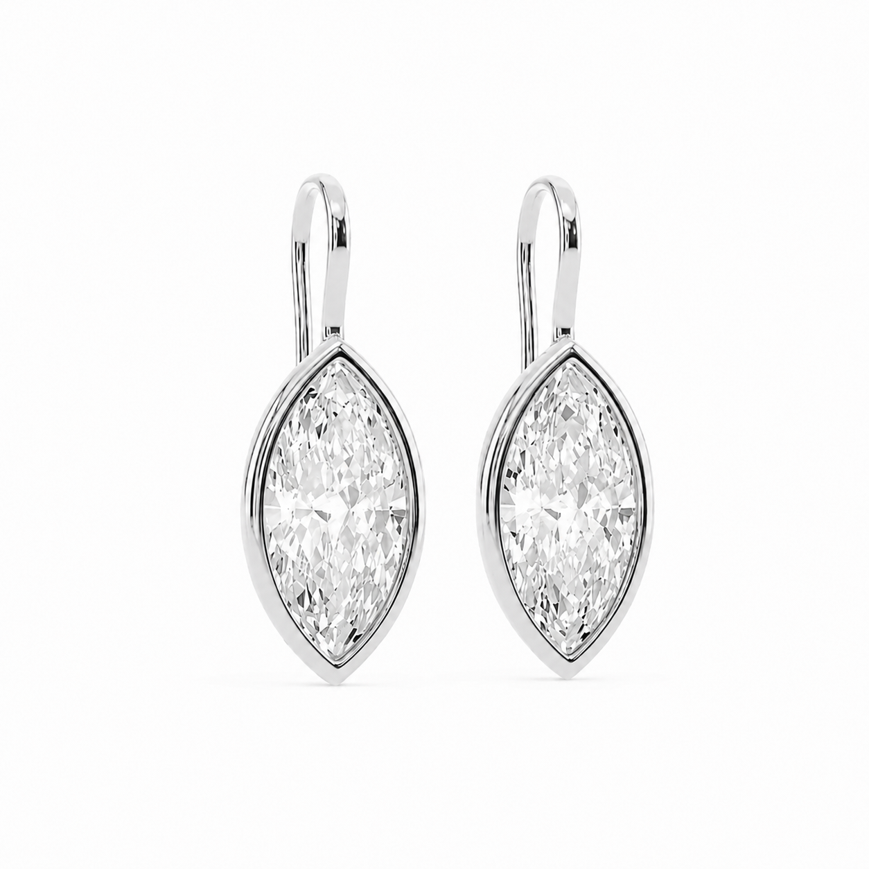 Marquise Bezel Drop Earrings