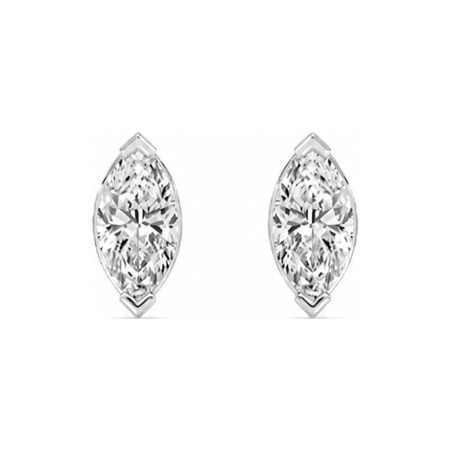 Marquise Chevron Stud Earrings