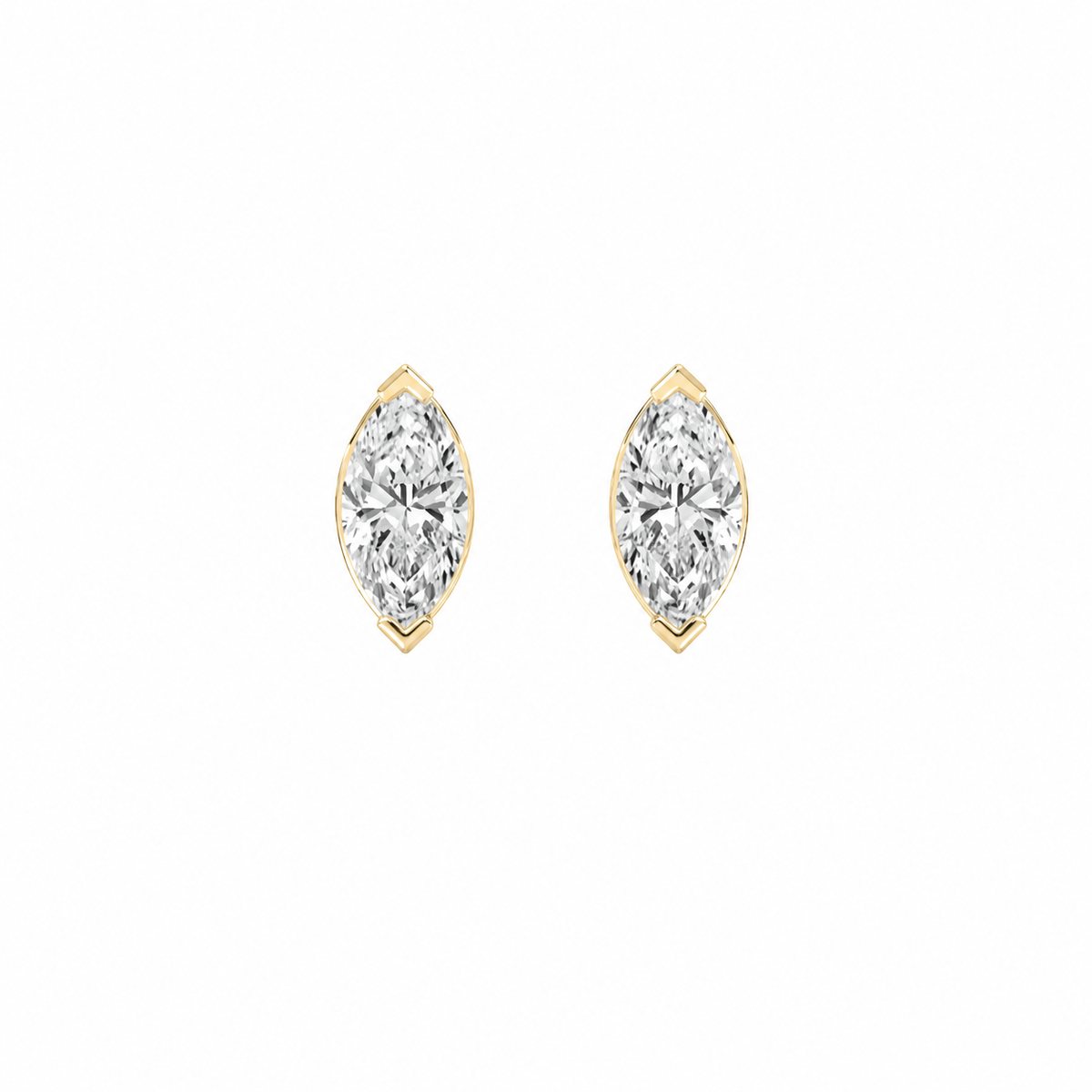 Marquise Chevron Stud Earrings