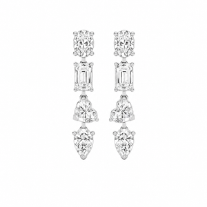 Mixed-Cut Four-Stone Drop Earrings