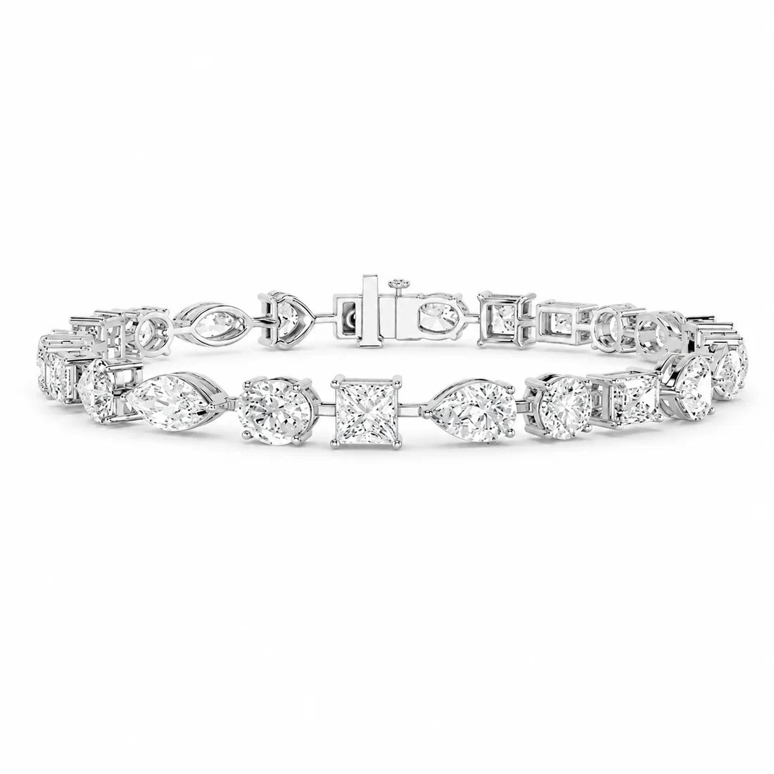 Mixed-Cut Diamond Tennis Bracelet
