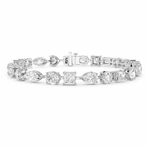 Mixed-Cut Diamond Tennis Bracelet