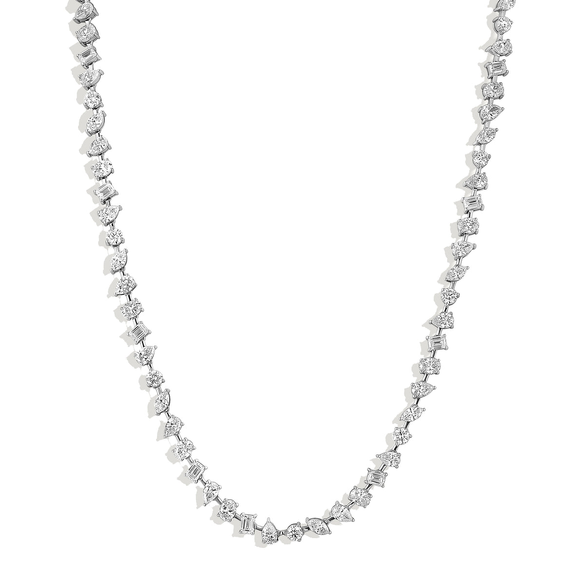 Multi Shape Diamond Tennis Necklace