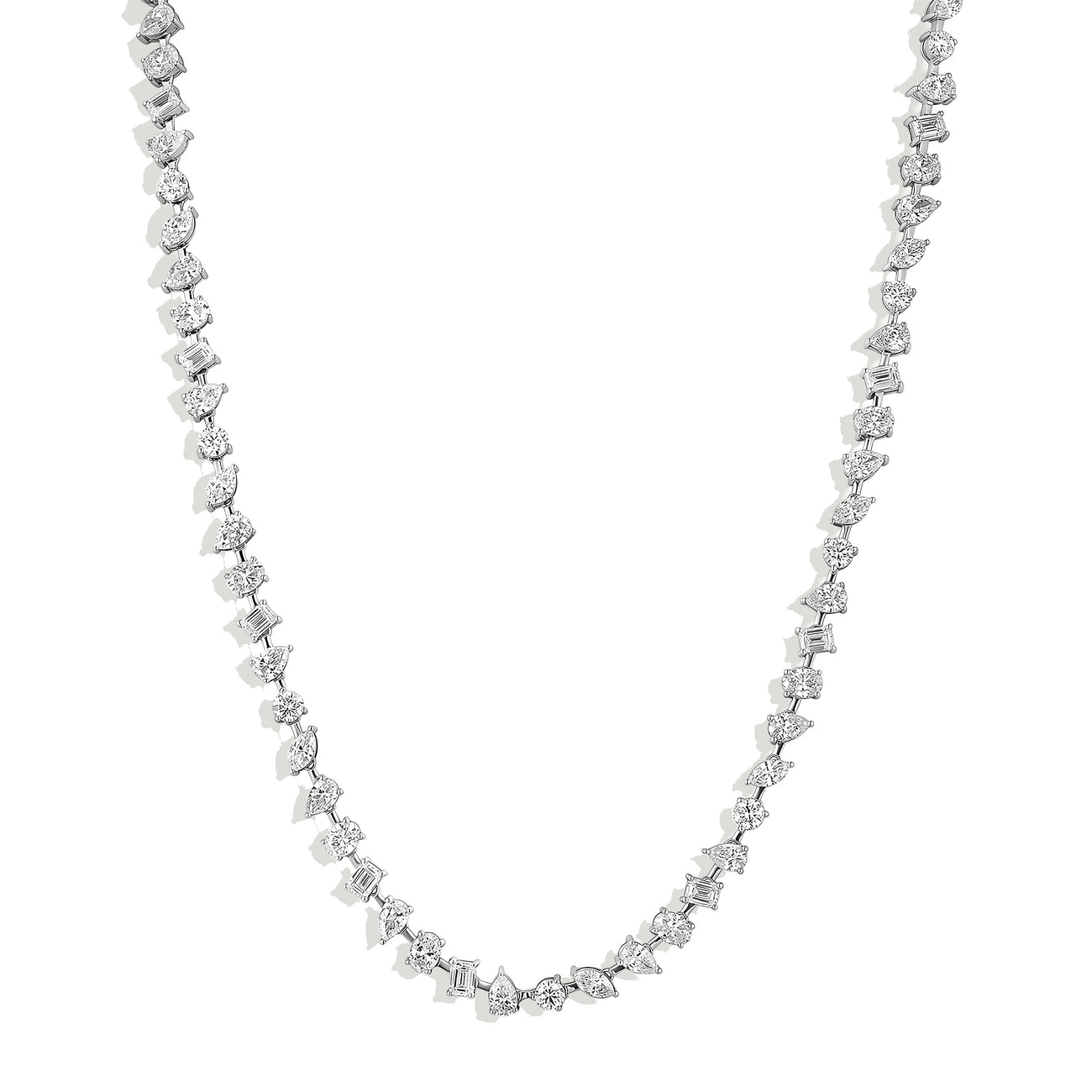Multi Shape Diamond Tennis Necklace